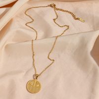 Fashion Round Sun Moon Plated 18k Gold Stainless Steel Necklace main image 2