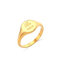 Fashion New Electroplated 18k Lettering Women Wholesale Stainless Steel Ring main image 3
