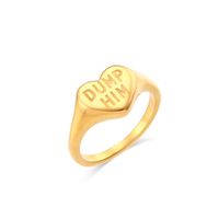 Fashion New Electroplated 18k Lettering Women Wholesale Stainless Steel Ring sku image 4
