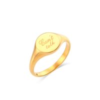 Fashion New Electroplated 18k Lettering Women Wholesale Stainless Steel Ring sku image 1