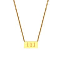 Fashion Number Stainless Steel Plating Gold Plated Necklace sku image 1