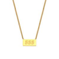 Fashion Number Stainless Steel Plating Gold Plated Necklace sku image 4