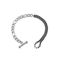 Fashion Ornament Wholesale Stitching Figaro Stainless Steel Necklace Bracelet Set sku image 1