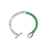 Fashion Ornament Wholesale Stitching Figaro Stainless Steel Necklace Bracelet Set sku image 2
