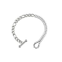 Fashion Ornament Wholesale Stitching Figaro Stainless Steel Necklace Bracelet Set main image 4