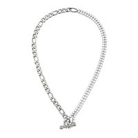 Fashion Ornament Wholesale Stitching Figaro Stainless Steel Necklace Bracelet Set sku image 7