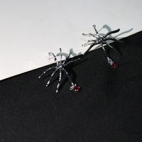 Conjunto De Pendientes De Collar De Clavícula Con Colgante De Rubí En Forma De Araña De Aleación De Perlas De Moda sku image 2