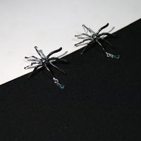 Conjunto De Pendientes De Collar De Clavícula Con Colgante De Rubí En Forma De Araña De Aleación De Perlas De Moda sku image 3