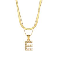Vintage Style Letter Stainless Steel Plating Inlay Zircon Pendant Necklace sku image 5