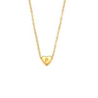 Fashion Heart Stainless Steel Plating Gold Plated Necklace sku image 15