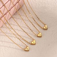 Fashion Heart Stainless Steel Plating Gold Plated Necklace main image 4