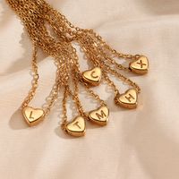 Fashion Heart Stainless Steel Plating Gold Plated Necklace main image 3