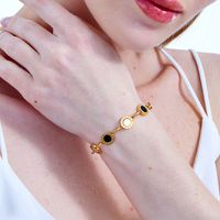 Fashion Stainless Steel Material Electroplated 18k Gold Shell Stitching Bracelet main image 5