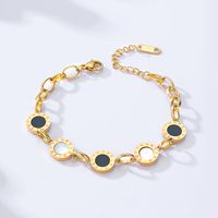 Fashion Stainless Steel Material Electroplated 18k Gold Shell Stitching Bracelet main image 2