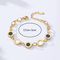Fashion Stainless Steel Material Electroplated 18k Gold Shell Stitching Bracelet main image 4
