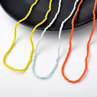 New Casual Style Multi-layer Bead Color Short Necklace Set main image 4