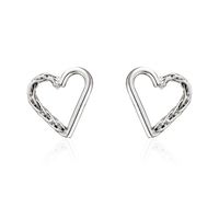 Simple Style Asymmetric Hollow Heart-shaped Metal Stud Earrings sku image 2