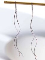 Ins Style Fairy Style Elegant Copper Tassel Earrings Holiday Travel Date No Inlaid Drop Earrings sku image 1