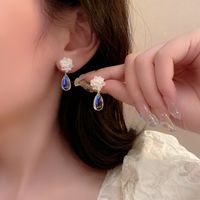 Fashion Transparent  Floral Ball Water Drop Shape Pearl Earrings main image 1