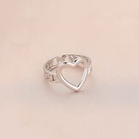 New Style Hollow Heart Shape Titanium Steel Ring sku image 1