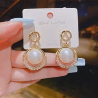 New Style Alloy Tassel Heart Shape Pearl Pendant Earrings main image 3