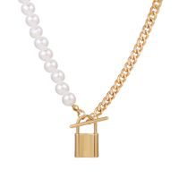 Neue Stil Goldene Künstliche Perle Legierung Anhänger Halskette main image 3