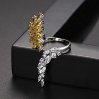 New Ladies Opening Ring Fashion Banquet Copper Inlaid Zirconium Ring sku image 3