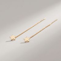 Fashion Simple Star Long Geometric Shape Women Copper Earrings sku image 1