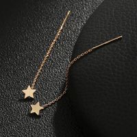 Fashion Simple Star Long Geometric Shape Women Copper Earrings main image 3