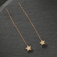 Fashion Simple Star Long Geometric Shape Women Copper Earrings main image 4