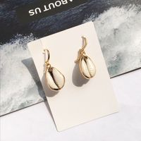 Fashion New Retro Exaggerated Conch Niche Gold-plated Shell Earrings Wholesale sku image 1