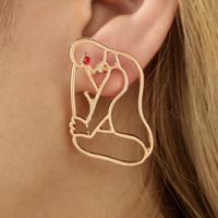 New Fashion Geometric Pattern Leaf-shaped Metal Irregular Leaf Alloy Earrings main image 10