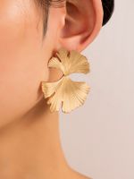 New Fashion Geometric Pattern Leaf-shaped Metal Irregular Leaf Alloy Earrings sku image 10