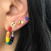 New Fashion Bohemian Style Candy Color Irregular Geometric Earrings sku image 1