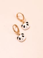 Cartoon Style Panda Alloy Enamel Drop Earrings main image 1