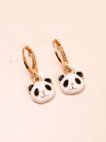 Cartoon Style Panda Alloy Enamel Drop Earrings main image 3
