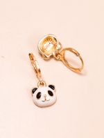 Cartoon Style Panda Alloy Enamel Drop Earrings main image 4