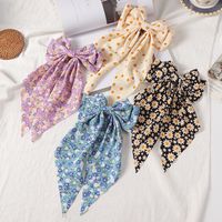 New Style Retro Floral Ribbon Spring Clip Bow Shape Hairpin main image 1