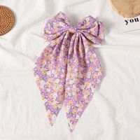 New Style Retro Floral Ribbon Spring Clip Bow Shape Hairpin main image 5