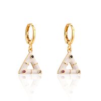 Fashion Triangle Pendant Geometric Women's New Copper Plating 18k Gold Drop Oil Earrings sku image 1
