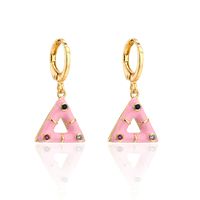 Fashion Triangle Pendant Geometric Women's New Copper Plating 18k Gold Drop Oil Earrings sku image 2