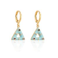 Fashion Triangle Pendant Geometric Women's New Copper Plating 18k Gold Drop Oil Earrings sku image 3