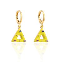 Fashion Triangle Pendant Geometric Women's New Copper Plating 18k Gold Drop Oil Earrings sku image 4
