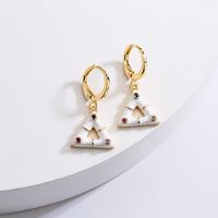 Fashion Triangle Pendant Geometric Women's New Copper Plating 18k Gold Drop Oil Earrings main image 2