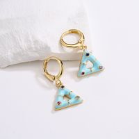 Fashion Triangle Pendant Geometric Women's New Copper Plating 18k Gold Drop Oil Earrings main image 3