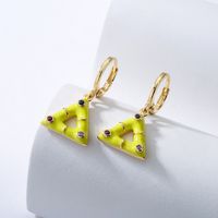 Fashion Triangle Pendant Geometric Women's New Copper Plating 18k Gold Drop Oil Earrings main image 4