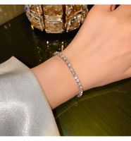 Fashion Simple Geometric Shape Shiny Full Diamond Female Copper Bracelet main image 3