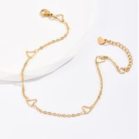 Fashion Heart 201 Stainless Steel Plating Hollow Out 18K Gold Plated Unisex Anklet main image 2