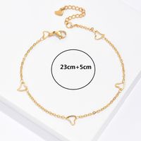 Fashion Heart 201 Stainless Steel Plating Hollow Out 18K Gold Plated Unisex Anklet main image 3