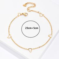 Fashion Heart 201 Stainless Steel Plating Hollow Out 18K Gold Plated Unisex Anklet sku image 1